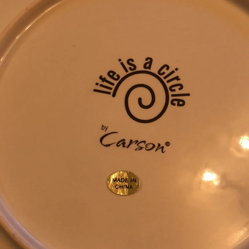 Life Is A Circle 14” Ceramic Serving Platter “Celebrate Life” by Carson